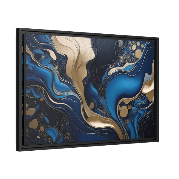 Blue Gold Abstract Art 3 Matte Canvas, Black Frame - Image 22