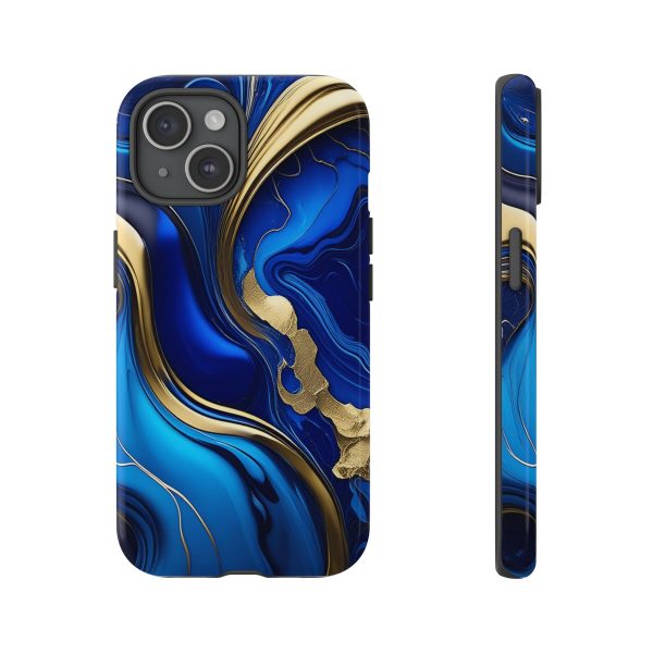 Royal Blue and Gold iPhone | Samsung | Samsung Galaxy | Google Pixel - Cell Phone Tough Cases - Image 161