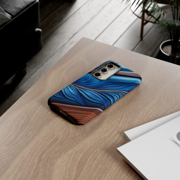 Blue Leather iPhone | Samsung | Samsung Galaxy | Google Pixel - Cell Phone Tough Cases - Image 125