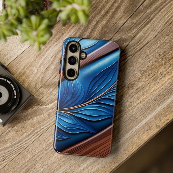 Blue Leather iPhone | Samsung | Samsung Galaxy | Google Pixel - Cell Phone Tough Cases - Image 195