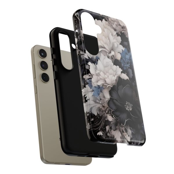 Black and White Flowers iPhone | Samsung | Samsung Galaxy | Google Pixel - Cell Phone Tough Cases - Image 198