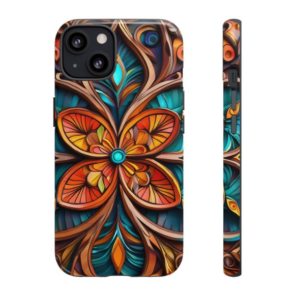 Wood Grain Flower iPhone | Samsung | Samsung Galaxy | Google Pixel - Cell Phone Tough Cases - Image 37