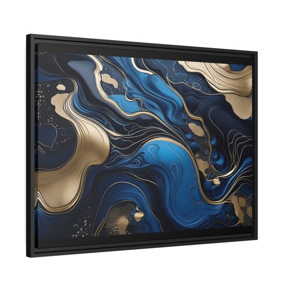 Blue Gold Abstract Art 2 Matte Canvas, Black Frame - Image 26