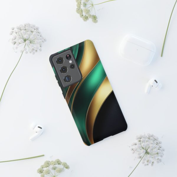 Green and Gold iPhone | Samsung | Samsung Galaxy | Google Pixel - Cell Phone Tough Cases - Image 58