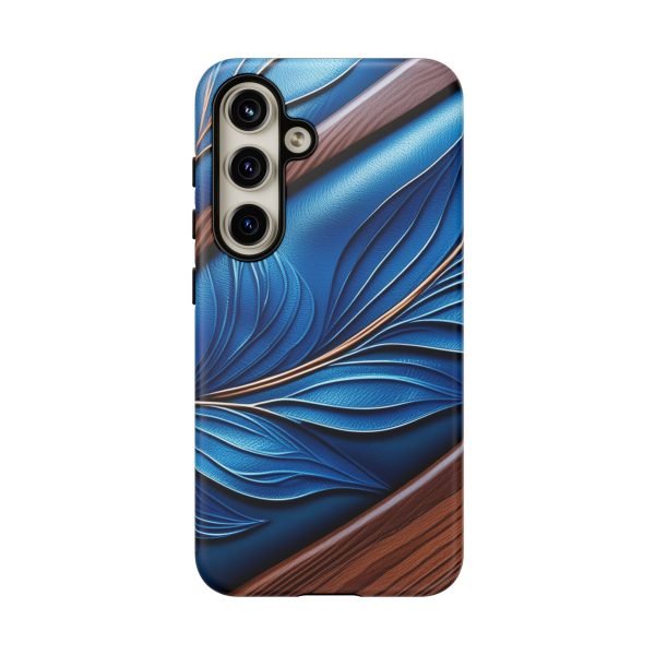 Blue Leather iPhone | Samsung | Samsung Galaxy | Google Pixel - Cell Phone Tough Cases - Image 191