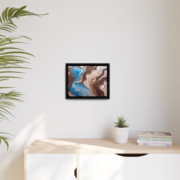 Brown and Teal Abstract BT3 Matte Canvas, Black Frame - Image 7