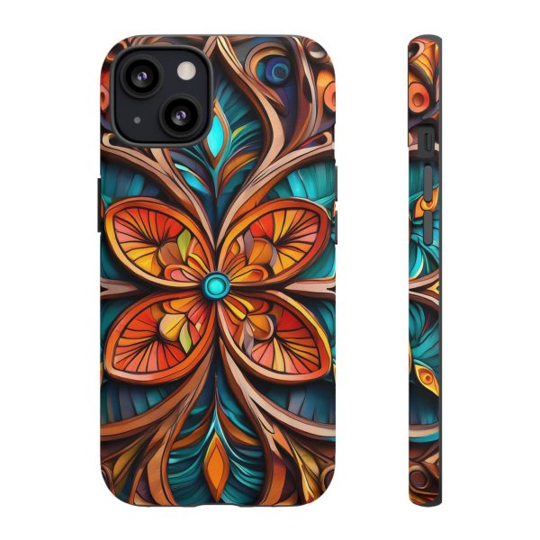 Wood Grain Flower iPhone | Samsung | Samsung Galaxy | Google Pixel - Cell Phone Tough Cases - Image 39