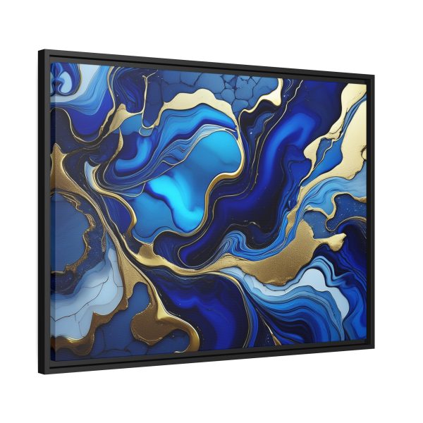 Royal Blue Gold RB1 Marble Matte Canvas, Black Frame - Image 26