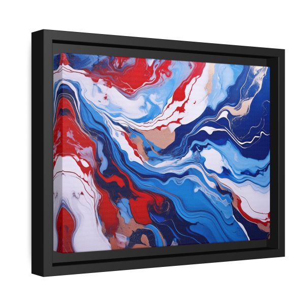 Red White and Blue TS2 Marble Matte Canvas, Black Frame - Image 2