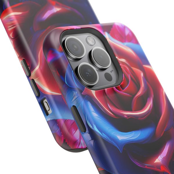 Red and Blue Rose- Custom Magnetic Tough Case for iPhone - Dual Layer Protection with MagSafe® Compatibility - Matte or Glossy Finish - Image 118