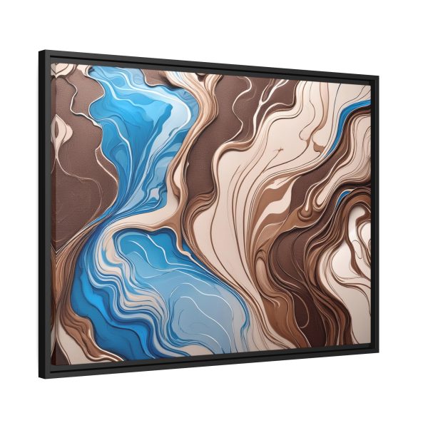 Brown and Teal Abstract BT3 Matte Canvas, Black Frame - Image 26