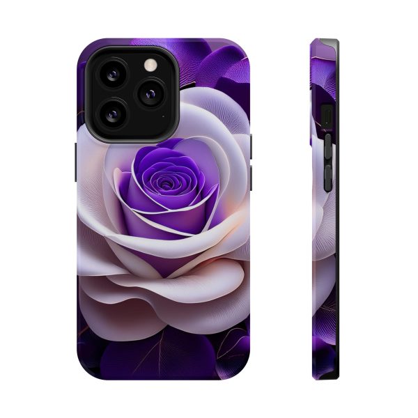 Purple and White Custom Magnetic Tough Case for iPhone - Dual Layer Protection with MagSafe® Compatibility - Matte or Glossy Finish - Image 61