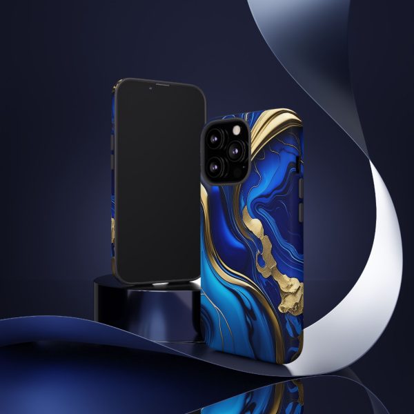 Royal Blue and Gold iPhone | Samsung | Samsung Galaxy | Google Pixel - Cell Phone Tough Cases - Image 44