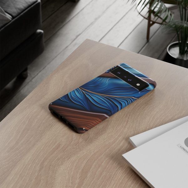 Blue Leather iPhone | Samsung | Samsung Galaxy | Google Pixel - Cell Phone Tough Cases - Image 153