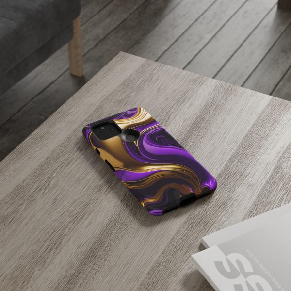 Purple and Gold Liquid iPhone | Samsung | Samsung Galaxy | Google Pixel - Cell Phone Tough Cases - Image 62