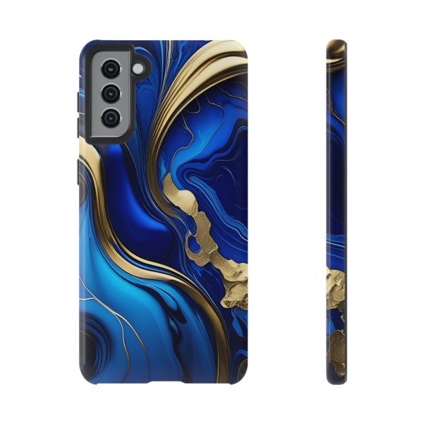 Royal Blue and Gold iPhone | Samsung | Samsung Galaxy | Google Pixel - Cell Phone Tough Cases - Image 53