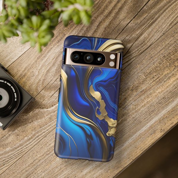 Royal Blue and Gold iPhone | Samsung | Samsung Galaxy | Google Pixel - Cell Phone Tough Cases - Image 224