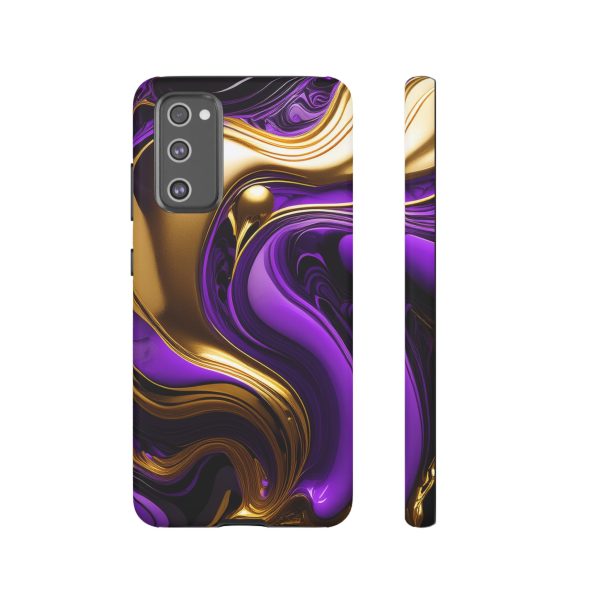 Purple and Gold Liquid iPhone | Samsung | Samsung Galaxy | Google Pixel - Cell Phone Tough Cases - Image 71