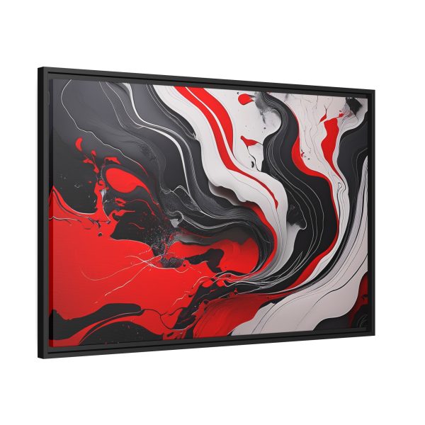 Red and Black Abstract 1 Matte Canvas, Black Frame - Image 30