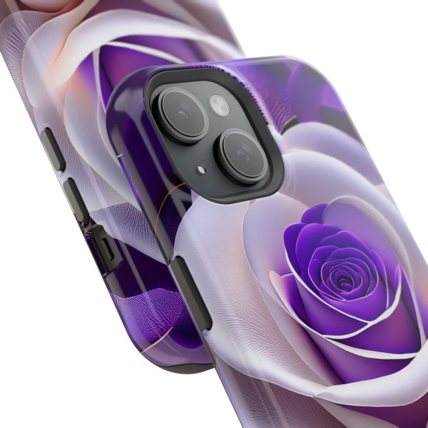 Purple and White Custom Magnetic Tough Case for iPhone - Dual Layer Protection with MagSafe® Compatibility - Matte or Glossy Finish - Image 83