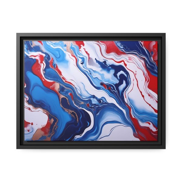 Red White and Blue TS3 Marble Matte Canvas, Black Frame - Image 9