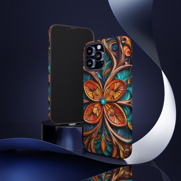 Wood Grain Flower iPhone | Samsung | Samsung Galaxy | Google Pixel - Cell Phone Tough Cases - Image 48