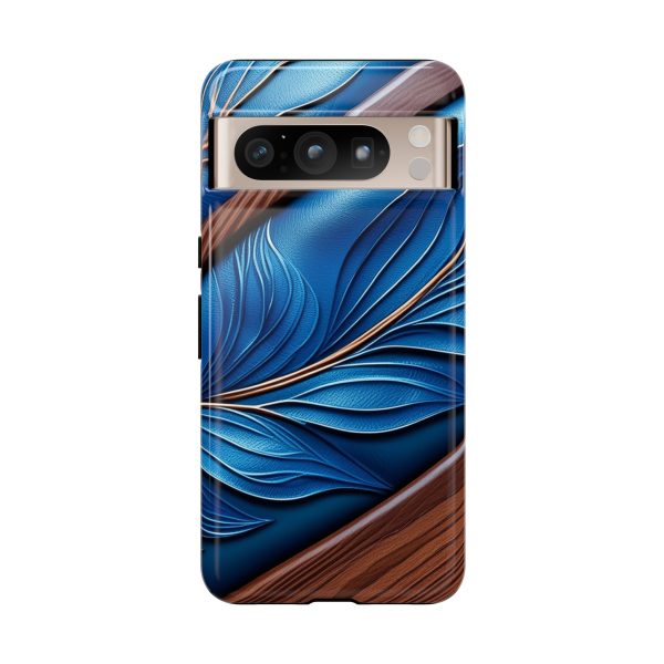 Blue Leather iPhone | Samsung | Samsung Galaxy | Google Pixel - Cell Phone Tough Cases - Image 216