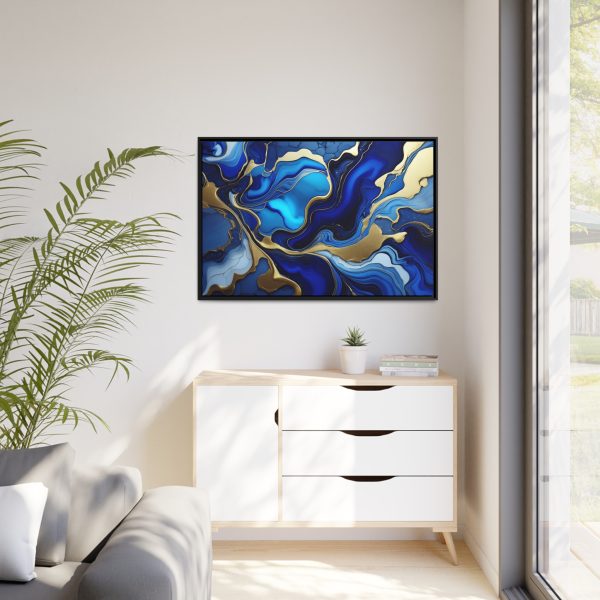 Royal Blue Gold RB1 Marble Matte Canvas, Black Frame - Image 39