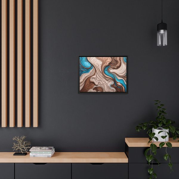 Brown and Teal Abstract BT1 Matte Canvas, Black Frame - Image 20