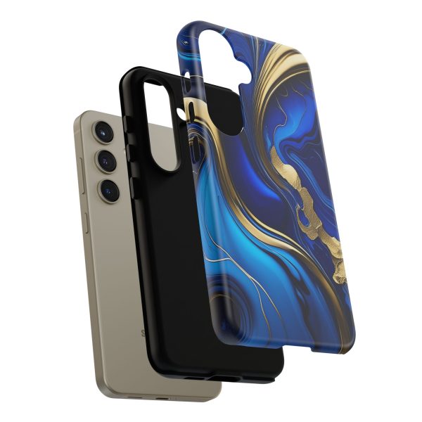 Royal Blue and Gold iPhone | Samsung | Samsung Galaxy | Google Pixel - Cell Phone Tough Cases - Image 193