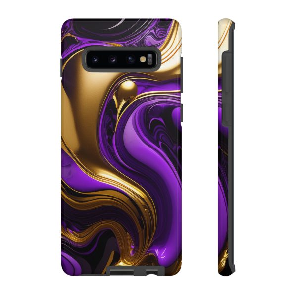 Purple and Gold Liquid iPhone | Samsung | Samsung Galaxy | Google Pixel - Cell Phone Tough Cases - Image 15