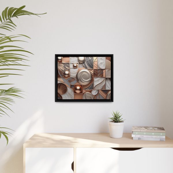 Neutral Colors Abstract Matte Canvas, Black Frame - Image 15