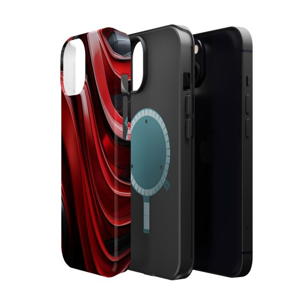 Red and Black Custom Magnetic Tough Case for iPhone - Dual Layer Protection with MagSafe® Compatibility - Matte or Glossy Finish - Image 42