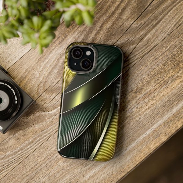 Green and Yellow Carbon Custom Magnetic Tough Case for iPhone - Dual Layer Protection with MagSafe® Compatibility - Matte or Glossy Finish - Image 85