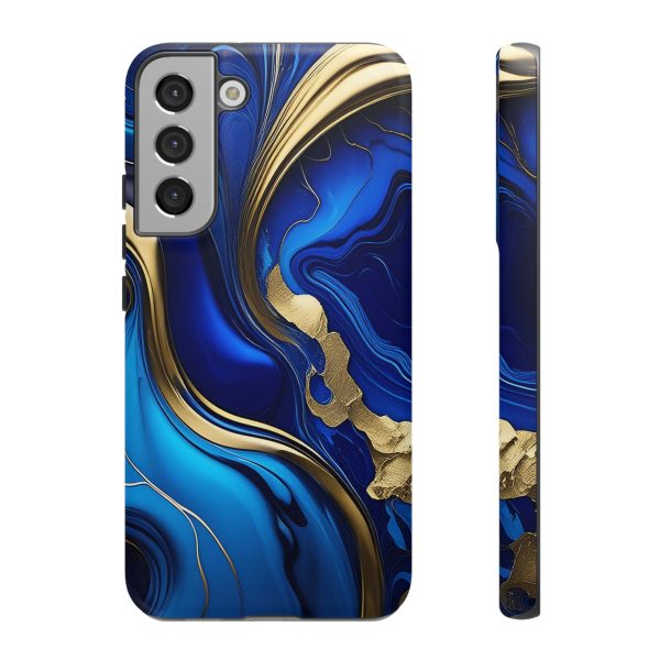 Royal Blue and Gold iPhone | Samsung | Samsung Galaxy | Google Pixel - Cell Phone Tough Cases - Image 83