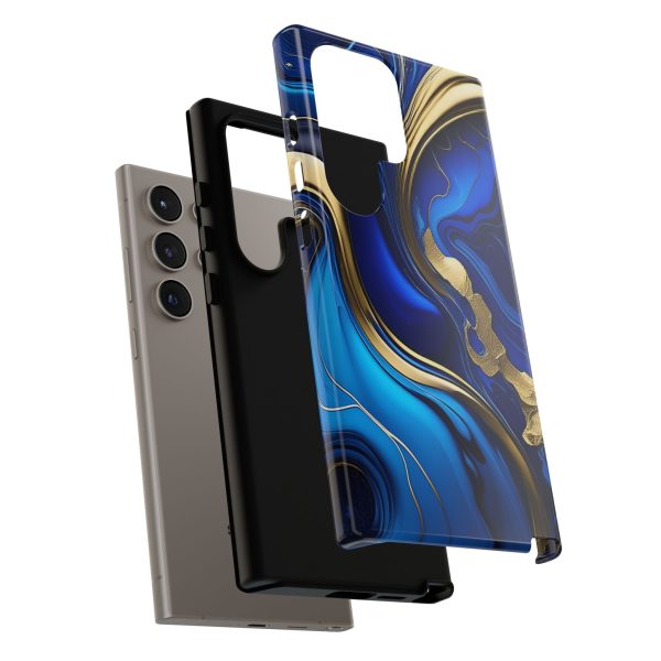 Royal Blue and Gold iPhone | Samsung | Samsung Galaxy | Google Pixel - Cell Phone Tough Cases - Image 208