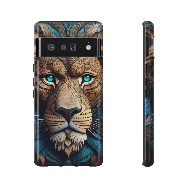 Wood Lion Art iPhone | Google Pixel - Cell Phone Tough Cases - Image 85