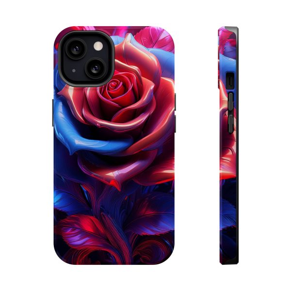 Red and Blue Rose- Custom Magnetic Tough Case for iPhone - Dual Layer Protection with MagSafe® Compatibility - Matte or Glossy Finish - Image 41