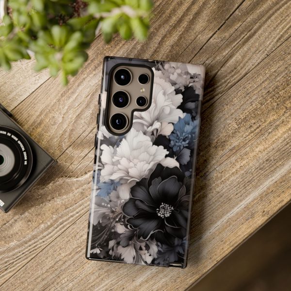 Black and White Flowers iPhone | Samsung | Samsung Galaxy | Google Pixel - Cell Phone Tough Cases - Image 209