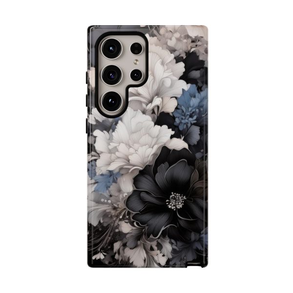 Black and White Flowers iPhone | Samsung | Samsung Galaxy | Google Pixel - Cell Phone Tough Cases - Image 205