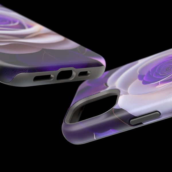 Purple and White Custom Magnetic Tough Case for iPhone - Dual Layer Protection with MagSafe® Compatibility - Matte or Glossy Finish - Image 109