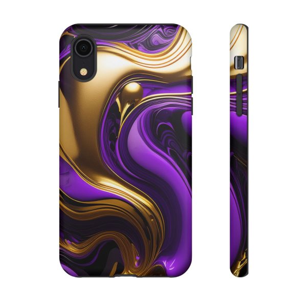 Purple and Gold Liquid iPhone | Samsung | Samsung Galaxy | Google Pixel - Cell Phone Tough Cases - Image 8