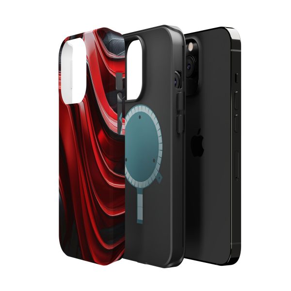 Red and Black Custom Magnetic Tough Case for iPhone - Dual Layer Protection with MagSafe® Compatibility - Matte or Glossy Finish - Image 67