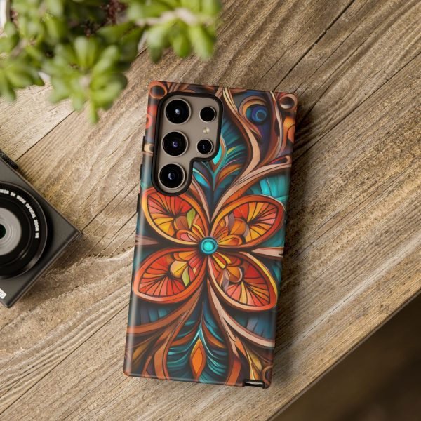 Wood Grain Flower iPhone | Samsung | Samsung Galaxy | Google Pixel - Cell Phone Tough Cases - Image 214