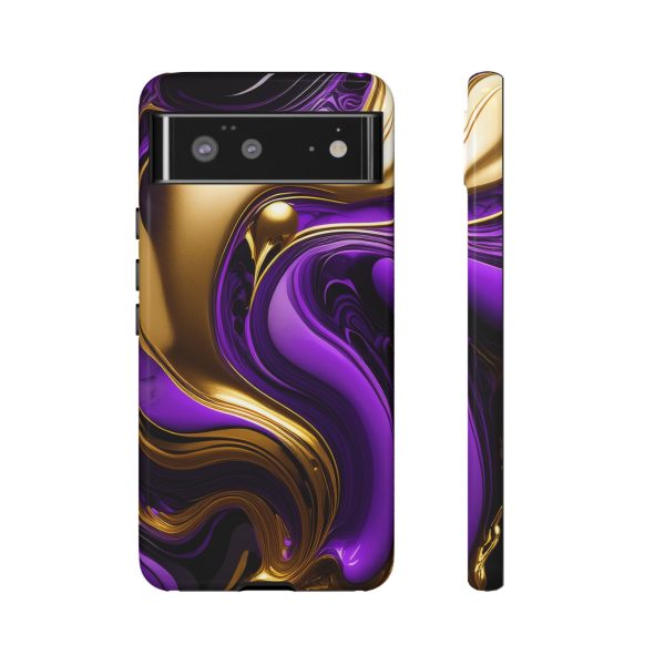 Purple and Gold Liquid iPhone | Samsung | Samsung Galaxy | Google Pixel - Cell Phone Tough Cases - Image 65