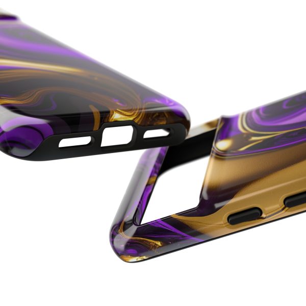 Purple and Gold Liquid iPhone | Samsung | Samsung Galaxy | Google Pixel - Cell Phone Tough Cases - Image 227