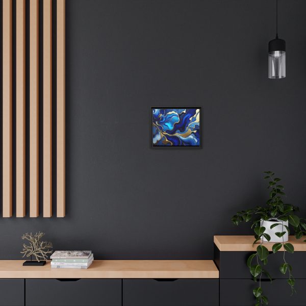 Royal Blue Gold RB1 Marble Matte Canvas, Black Frame - Image 8