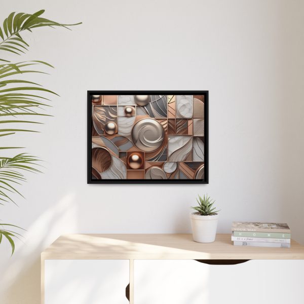 Neutral Colors Abstract Matte Canvas, Black Frame - Image 19