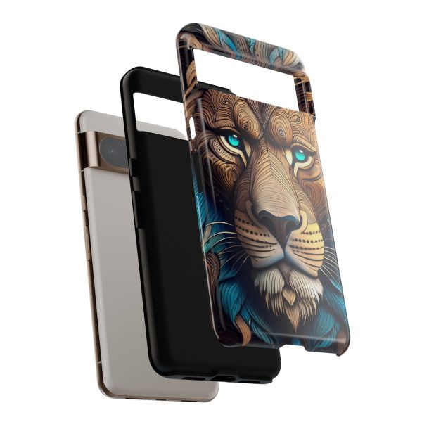 Wood Lion Art iPhone | Google Pixel - Cell Phone Tough Cases - Image 120