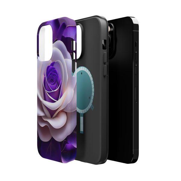 Purple and White Custom Magnetic Tough Case for iPhone - Dual Layer Protection with MagSafe® Compatibility - Matte or Glossy Finish - Image 37